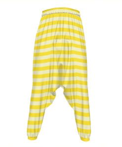 Yellow Striped Pattern Print Hammer Pants