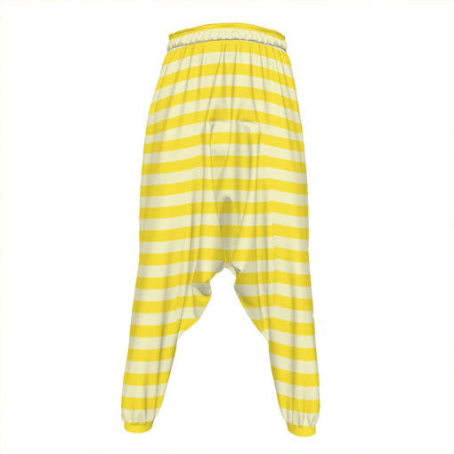 Yellow Striped Pattern Print Hammer Pants