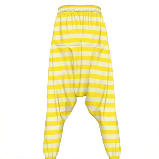 Yellow Striped Pattern Print Hammer Pants