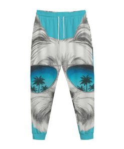 Yorkshire Terrier With Sunglasses Print Jogger Pants