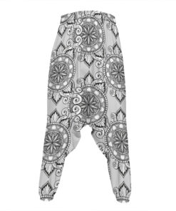 Zentangle Floral Pattern Print Hammer Pants