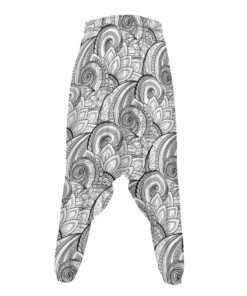 Zentangle Flower Pattern Print Hammer Pants
