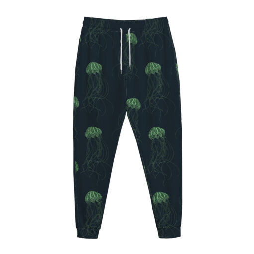 Zentangle Jellyfish Pattern Print Jogger Pants