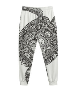 Zentangle Sea Turtle Print Jogger Pants