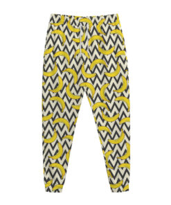 Zigzag Banana Pattern Print Jogger Pants