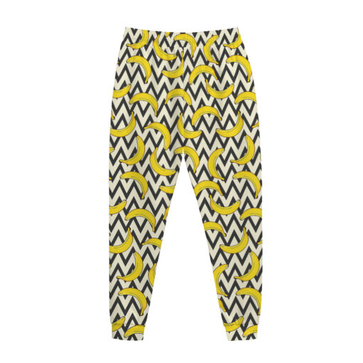Zigzag Banana Pattern Print Jogger Pants