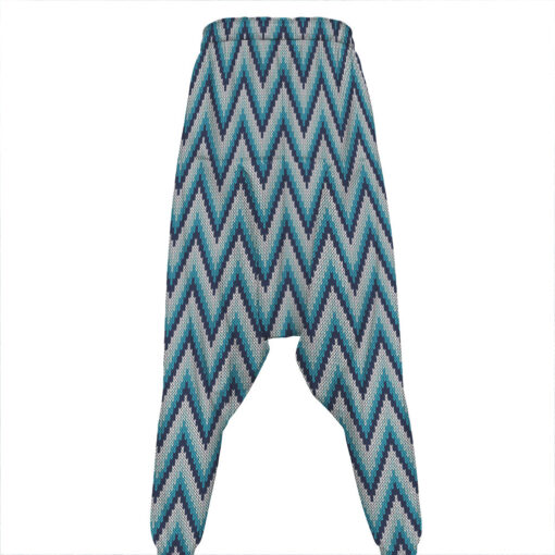 Zigzag Knitted Pattern Print Hammer Pants