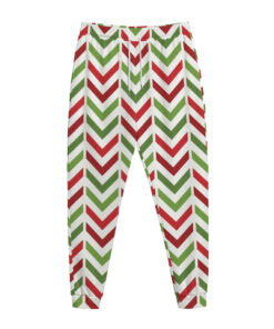 Zigzag Merry Christmas Pattern Print Jogger Pants
