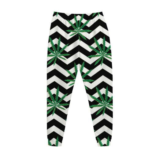 Zigzag Weed Pattern Print Jogger Pants