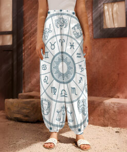 Zodiac Astrology Signs Print Harem Pants