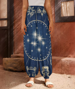 Zodiac Astrology Symbols Print Harem Pants