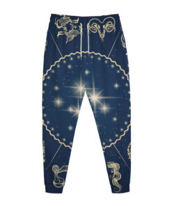 Zodiac Astrology Symbols Print Jogger Pants