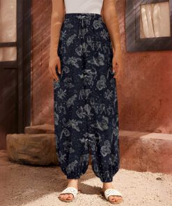 Zodiac Constellation Pattern Print Harem Pants