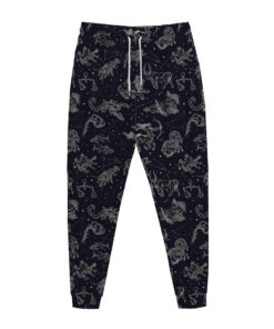 Zodiac Constellation Pattern Print Jogger Pants