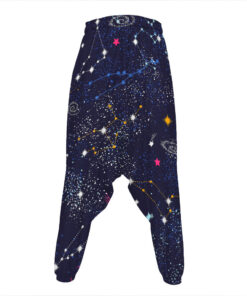 Zodiac Star Signs Galaxy Space Print Hammer Pants