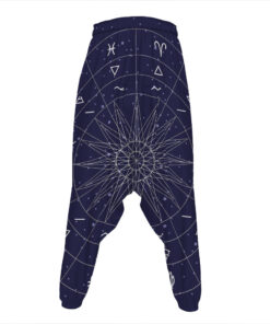 Zodiac Symbols Circle Print Hammer Pants