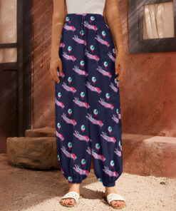 Zombie Eyeball Pattern Print Harem Pants