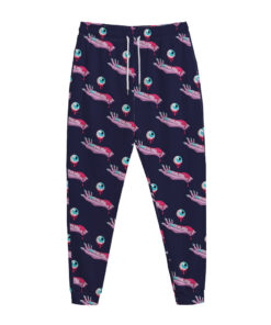Zombie Eyeball Pattern Print Jogger Pants