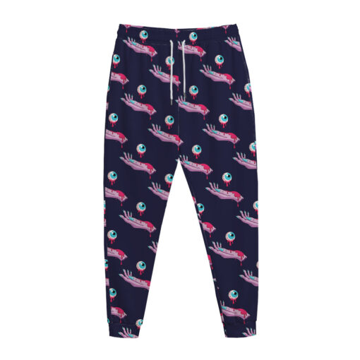Zombie Eyeball Pattern Print Jogger Pants